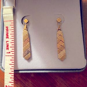 14 kt tri-color gold earrings